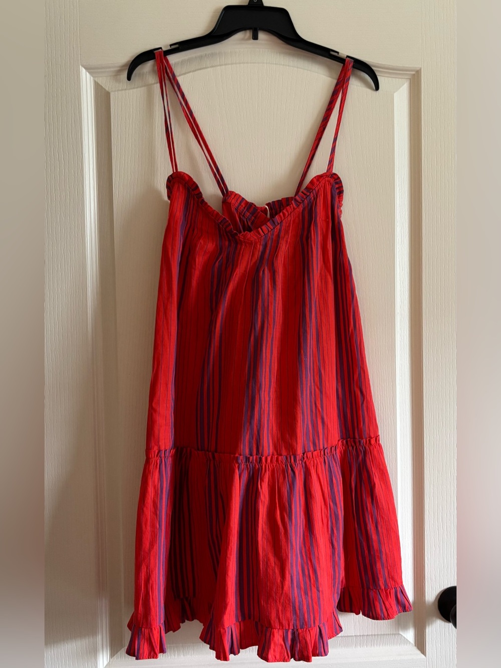 Universal Thread Red and Pueple Striped Spaghetti‑Strap Dress